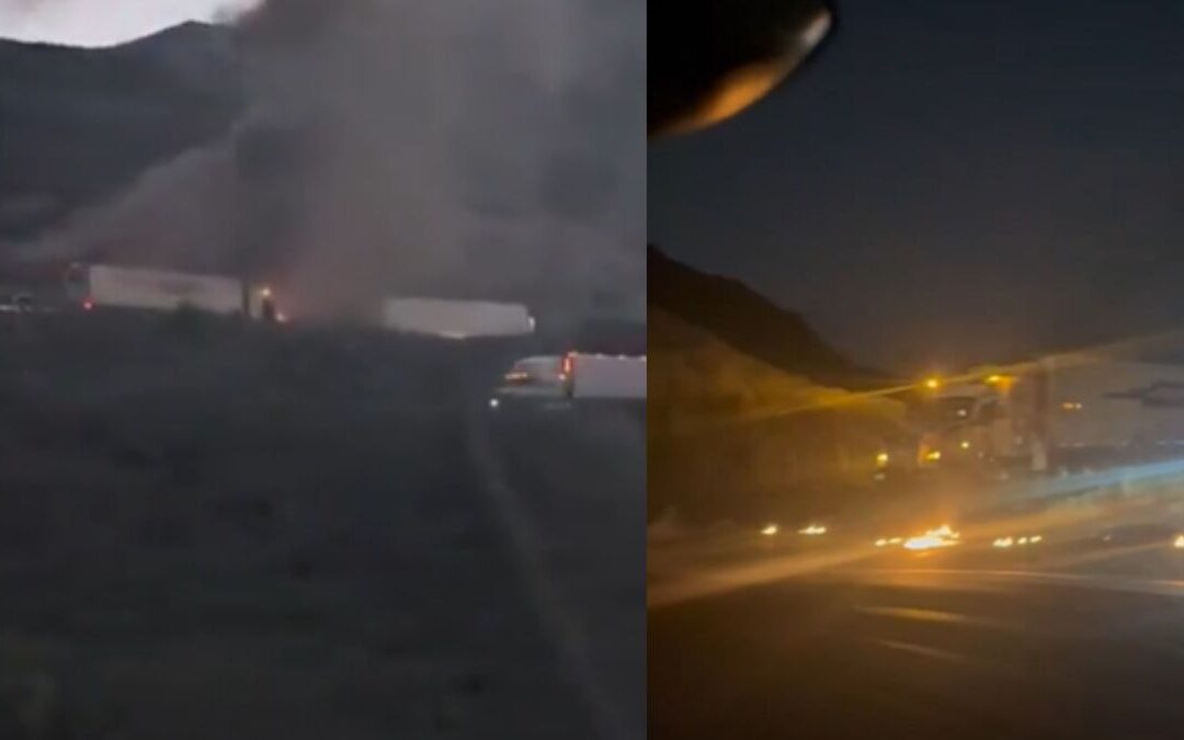 Accidente de tráiler provoca cierre de la Autopista Monterrey–Saltillo